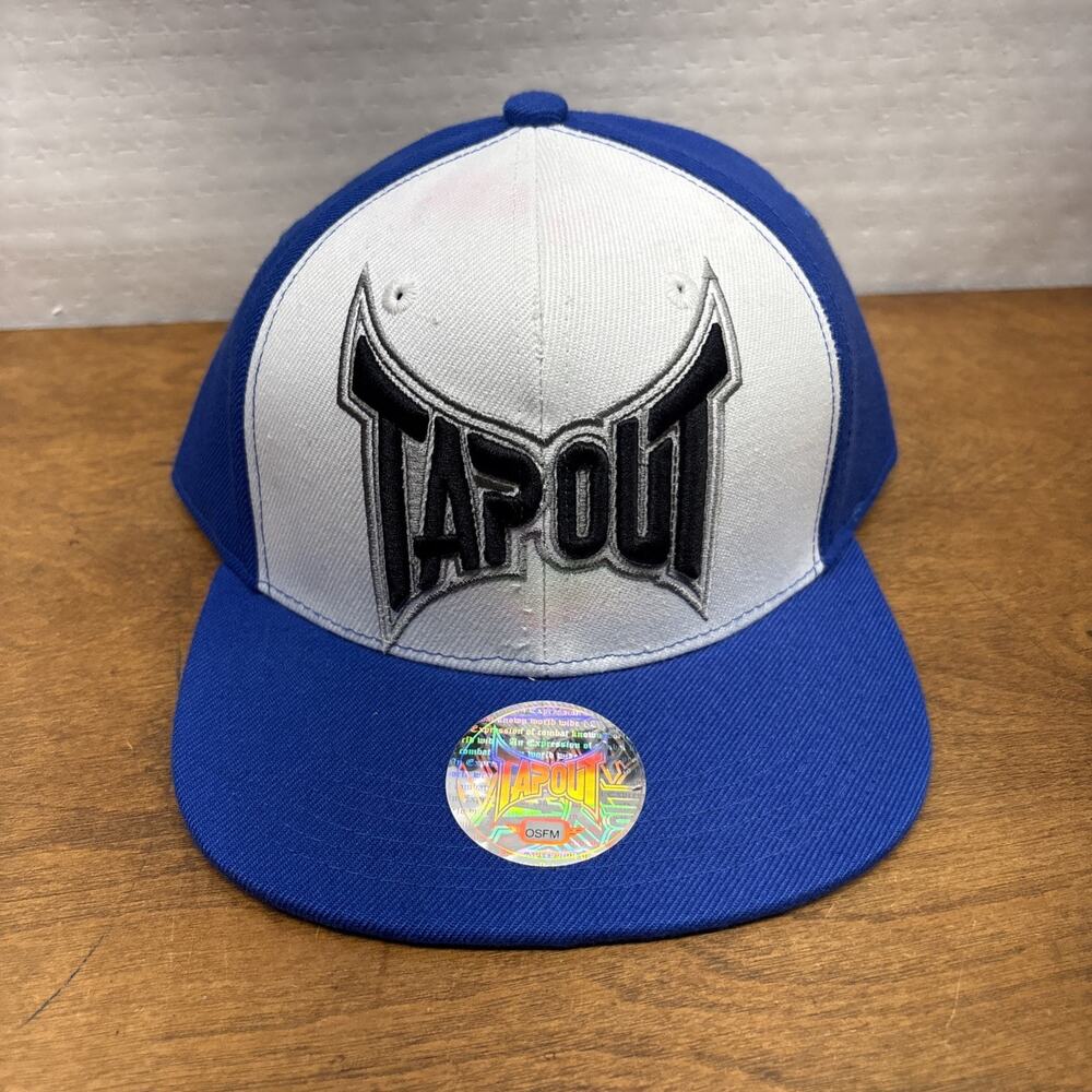 NWOT Tapout Hat Embroidered Fighting USA Cap Blue White Size Snapback UFC (READ)